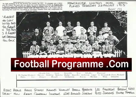 Manchester United Football Club Team Picture Squad 1913 – 1914