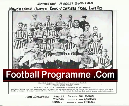 Manchester United Football Club Team Picture Trials 1910