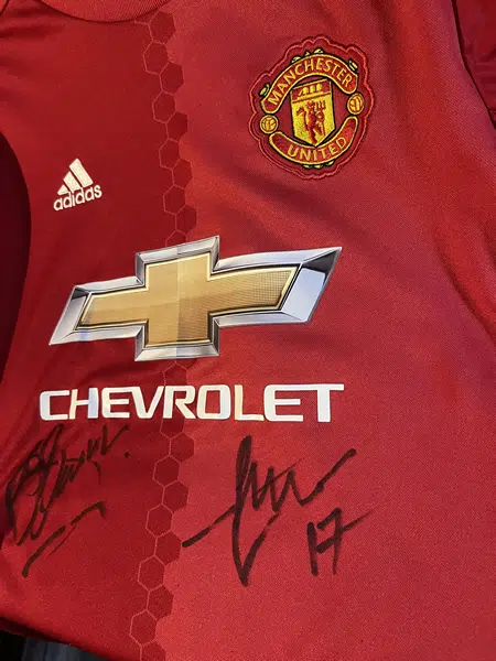 Manchester United Multi Signed Football Shirt 2019 – Shaw + Fred