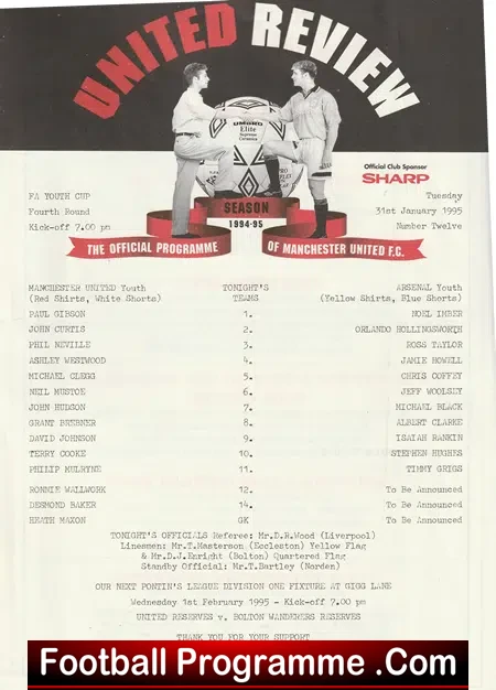 Manchester United v Arsenal 1995 - Youth Cup