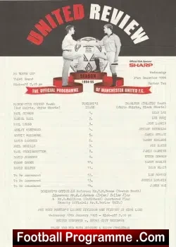 Manchester United v Charlton Athletic 1994 - Youth Cup - football programme