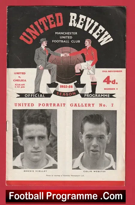 Manchester United v Chelsea 1955 - Man Utd 1950s Programmes