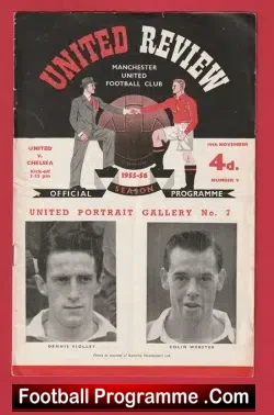 Manchester United v Chelsea 1955 - Man Utd 1950s Programmes - football programme