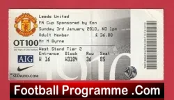 Manchester United v Leeds United 2010 - Match Ticket Man Utd - football memorabilia