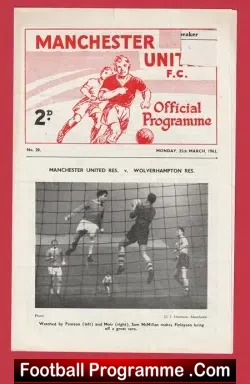 Manchester United v Manchester City 1963 - Man Utd Reserves Game - football programme