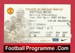 Manchester United v Sheffield United 2007 - Match Ticket - football memorabilia