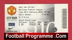 Manchester United v West Ham United 2010 - Football Match Ticket - football memorabilia