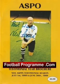 Neil Aspin Testimonial Benefit Match Port Vale 1999 - SIGNED - football programme