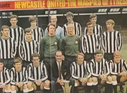 Newcastle United Football Club Multi Signed Autographed 1969