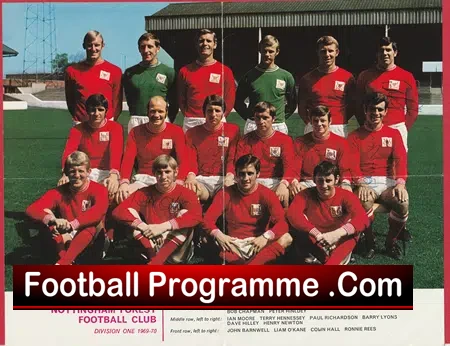 Nottingham Forest Football Club Multi Signed Autographed 1969