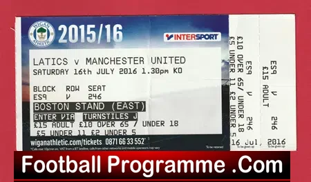 Oldham Athletic v Manchester United 2016 – Football Ticket