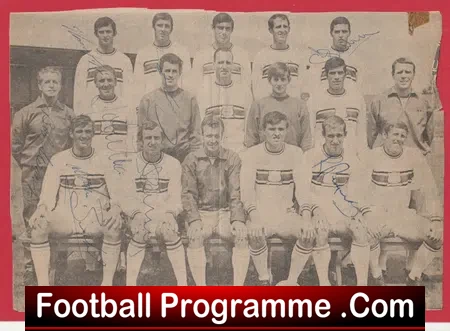 Plymouth Argyle Football Club Multi Signed Autographed 1968