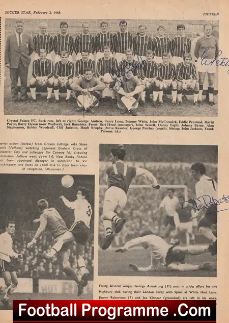 Plymouth Argyle Football Club Multi Signed Autographed 1968