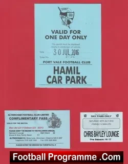 Port Vale v Manchester United 2016 – Football Ticket Friendly