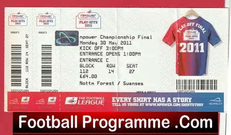 Reading v Swansea 2011 – Play Off Final Ticket Wembley