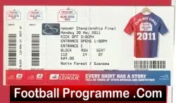 Reading v Swansea 2011 – Play Off Final Ticket Wembley