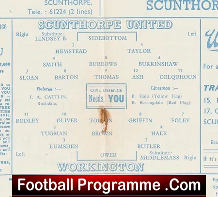 Scunthorpe United v Workington 1966 - Multi Signed Autographed