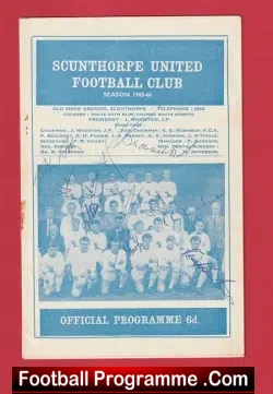 Scunthorpe United v Workington 1966 - Multi Signed Autographed - football programme