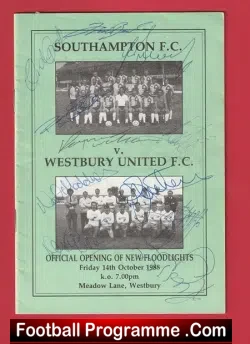 Southampton v Westbury United 1988 - Multi Signed Autographed - football programme
