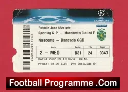 Sporting Lisbon v Manchester United 2007 – Match Ticket Portugal