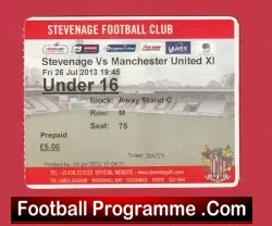 Stevenage v Manchester United 2013 – Ticket v Man Utd