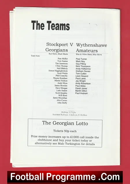 Stockport Georgians v Wythenshawe Amateurs 2003