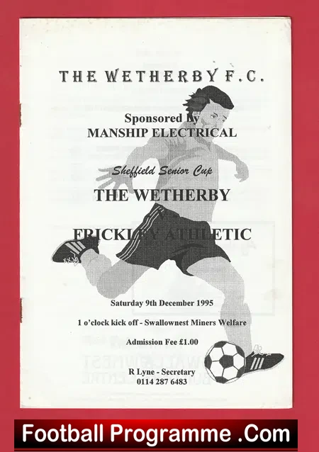 The Weatherby v Frickley Athletic 1995 – Sheffield Senior Cup