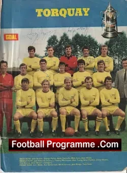 Torquay United Football Club Multi Autographed Team Picture 1968
