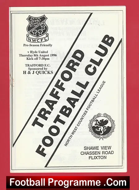 Trafford v Hyde United 1996 – Pre Season Friendly Match