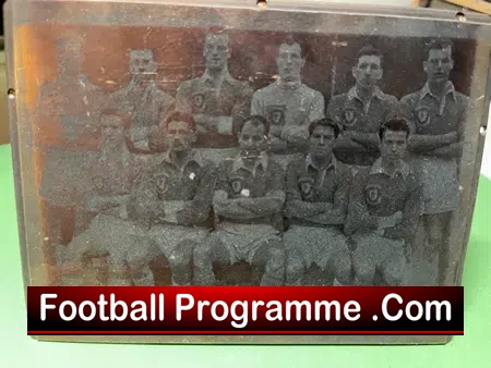 Wales Football Team Original Printers Brass Plate Block 1950s