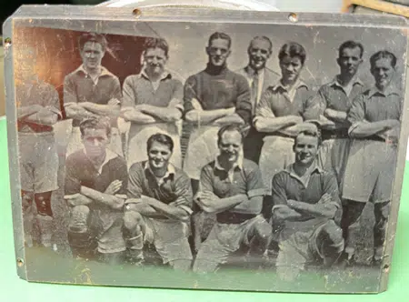 Wales Football Team Original Printers Brass Plate Block 1950s