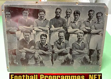 Wales Football Team Original Printers Brass Plate Block 1950s