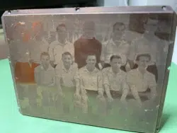 Wales Football Team Original Printers Brass Plate Block 1950s