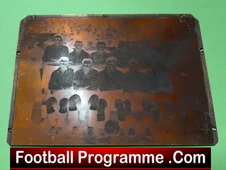 Wales Football Team Original Printers Brass Plate Block 1950s