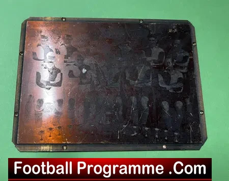 Wales Football Team Original Printers Brass Plate Block 1950s