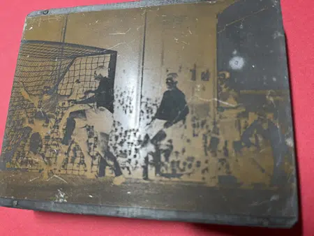 Wales Football Team Original Printers Brass Plate Block 1950s