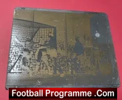 Wales Football Team Original Printers Brass Plate Block 1950s