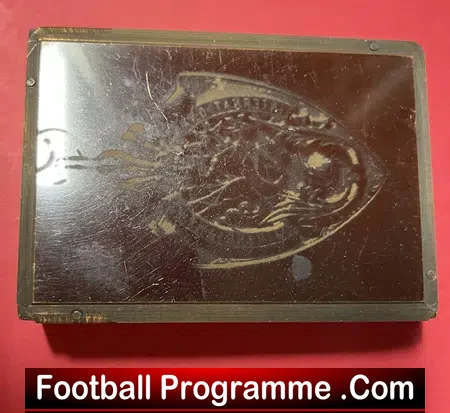 Wales Football Team Original Printers Brass Plate Block 1950s
