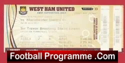 West Ham United v Manchester United 2011 – Match Ticket