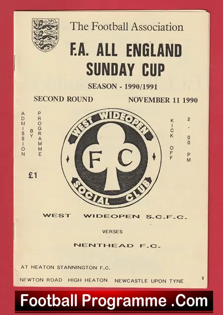 West Wideopen v Nenthead 1990 – Sunday Cup