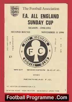 West Wideopen v Nenthead 1990 – Sunday Cup