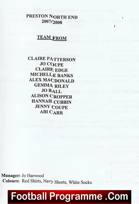 Wigan Ladies v Preston North End 2008 - Womens Football