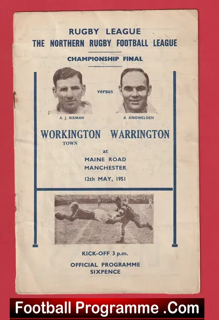 Workington Town Rugby v Warrington 1951 – Championship Cup Final