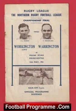 Workington Town Rugby v Warrington 1951 – Championship Cup Final