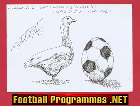 West Ham United Geoff Hurst Autograph Signed Picture Doodle