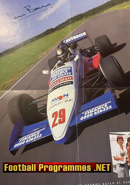 F1 Driver Julian Bailey Autograph Signed Poster Racing Driving