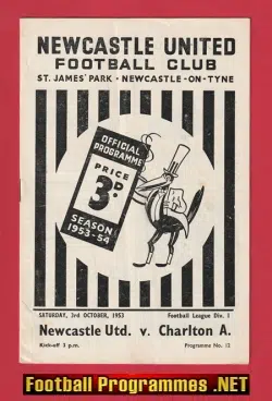 Newcastle United v Charlton Athletic 1953 - 1950s