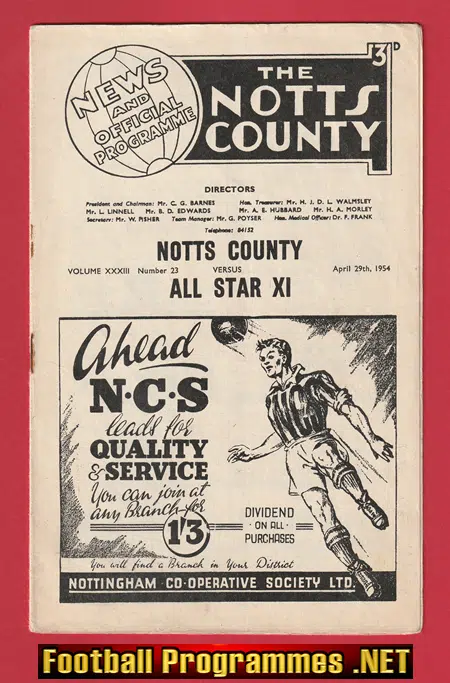 Notts County v All Stars 1954 – 1950s + Matthews