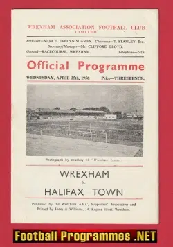 Wrexham v Halifax Town 1956 – 1950’s