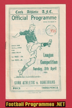 Cork Athletic v Bohemian 1953 – 1950’s Ireland Irish
